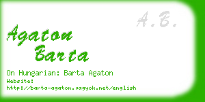 agaton barta business card
